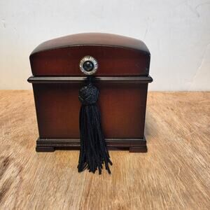 Bombay & Co. Musical Mahogany velvet lined Ring Box